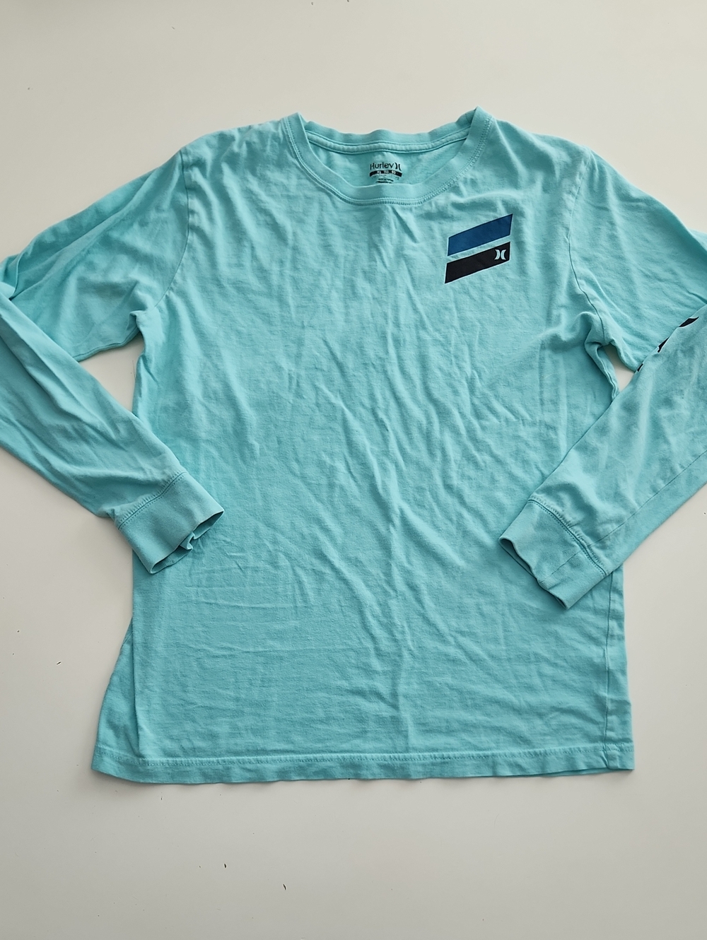 Hurley Teal Long Sleeve Graphic Tee Shirt XL